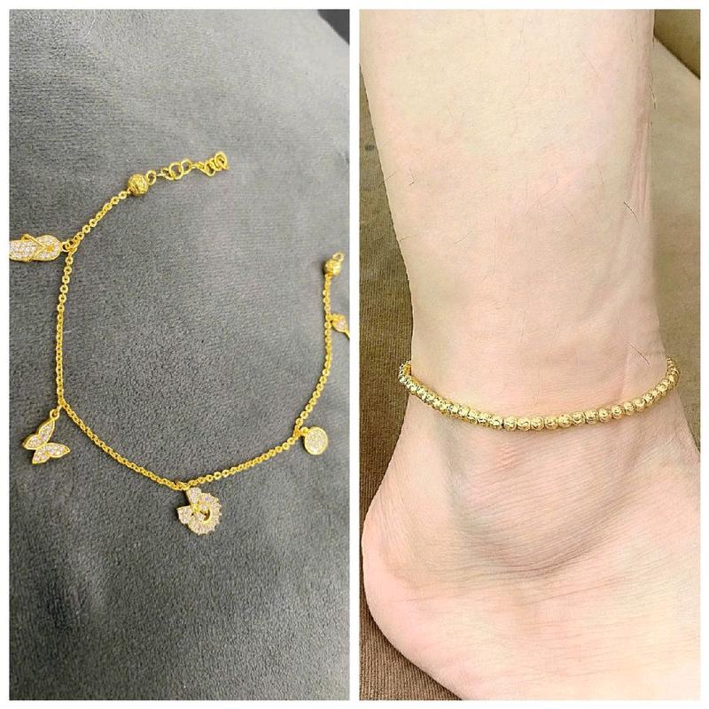 Lắc chân tòn ten Lắc chân bi đồng vàng không đổi mẫu