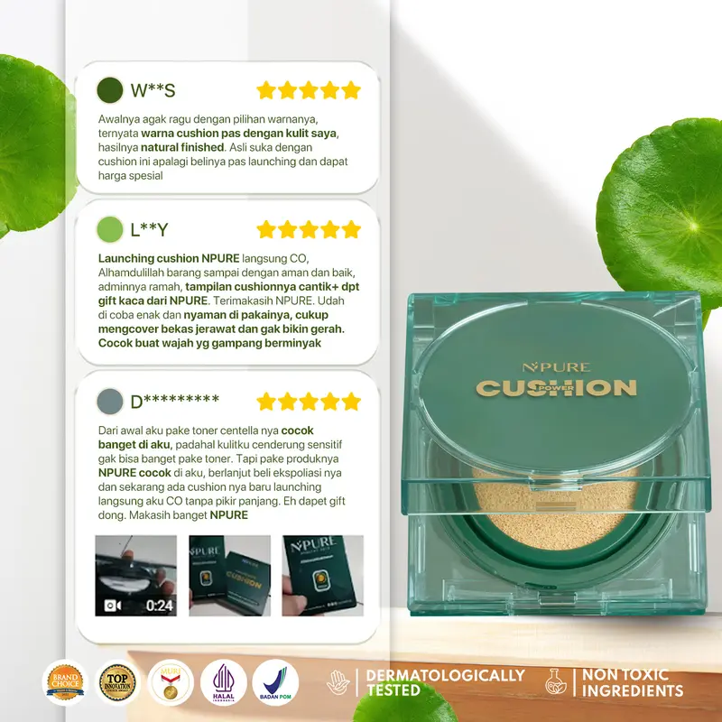 【Cushion】NPURE Centella Asiatica Flawless Matte Power Cushion / Cushion Kulit Jerawat / Skincare Infused /  Hypoallergenic / Dermatologically / Non-Acnegenic / Foundation Wajah / Concealer Berjerawat / Long Lasting 7