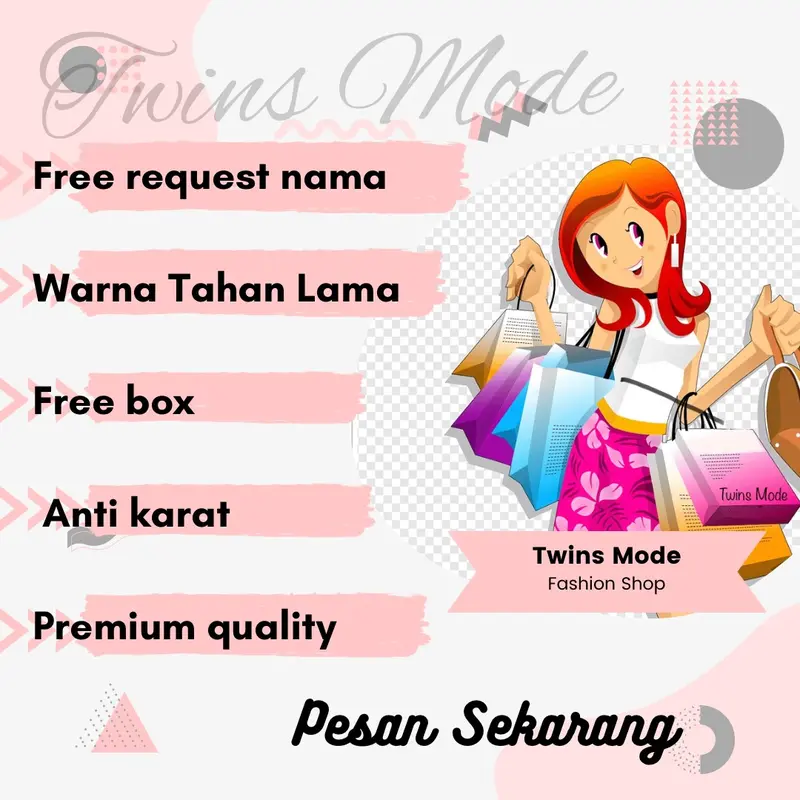 Pin Bros Hijab Peniti Cetak Nama Motif Bunga Mawar 3