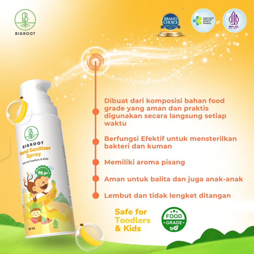 PROMO PAYDAY [Live Exclusive Bigroot] Bigroot Foodgrade Hand Sanitizer Spray Banana 50ml - Pembersih Tangan
