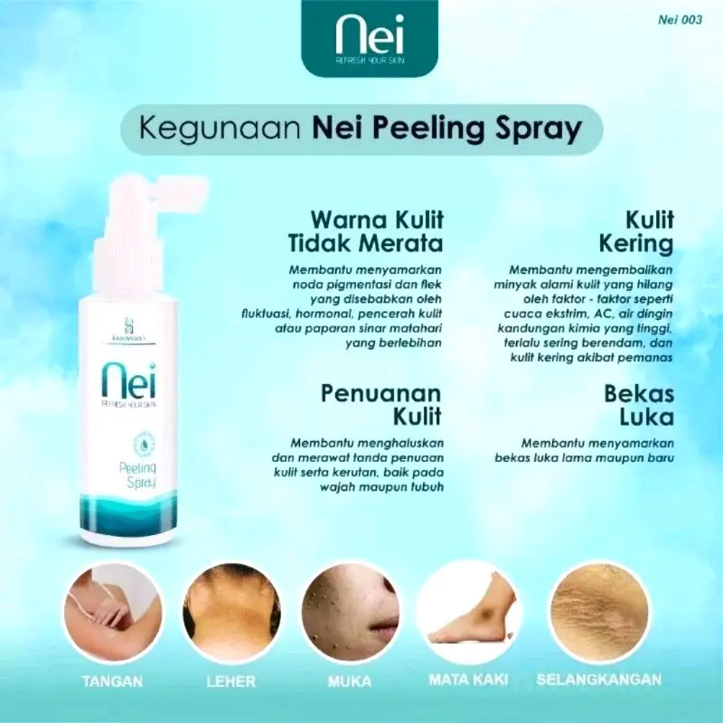 Foto NEI Peeling Spray - Original Penghilang Daki Pembersih Leher Hitam Seluruh Badan Originalthumb2