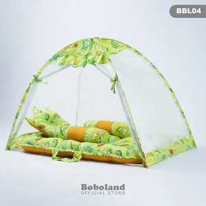 BOBOLAND Kasur Bayi Kelambu Premium Set Lengkap Bantal Guling Kelambu Bayi Katun lengkap Bonus Sarung Tangan Bayi