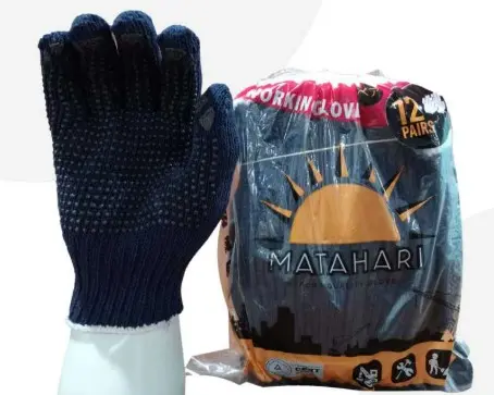 Sarung Tangan Safety Proyek Kerja Dotting Bintik Dasar Hitam Matahari
