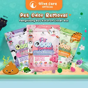 Olive Care Penghilang Bau Kotoran Kucing dan Anjing PET ODOR REMOVAL dengan Butiran Penyerap Bau Berteknologi Ganda Anti Bakteri & Daya Serap Tinggi sehingga Lebih Efektif Menetralisir Bau, Lebih Higienis dan Tahan Lama