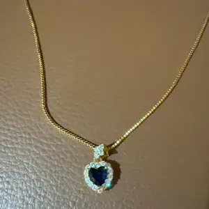 Kalung Itali Liontin Love Biru Safir