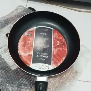 [SPECIAL] Mullen - Red Fry Pan Tanpa Tutup Anti Lengket Kitchenware Ukuran 20/22/24/26 cm Teflon Penggorengan Tumis Sauce Pan