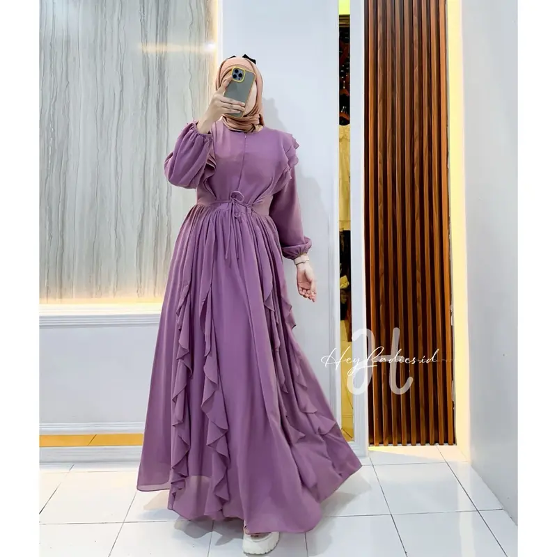 Siera Dress Gamis Ceruty Muslim Wanita Mewah Pesta Kondangan Lebaran Cantik baju 3