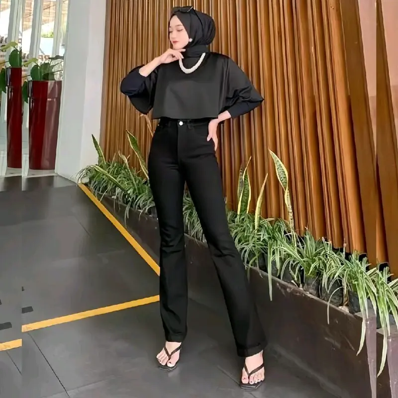 COD celana panjang hw cutbray celana panjang wanita kekinian Quality premium highwaist cutbray tebal dan melar terbaru pants jeans cut bray ootd outfit korea pas flare 7