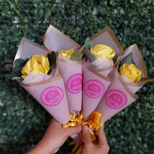 buket bunga satin satu tangkai .comel dan cantik