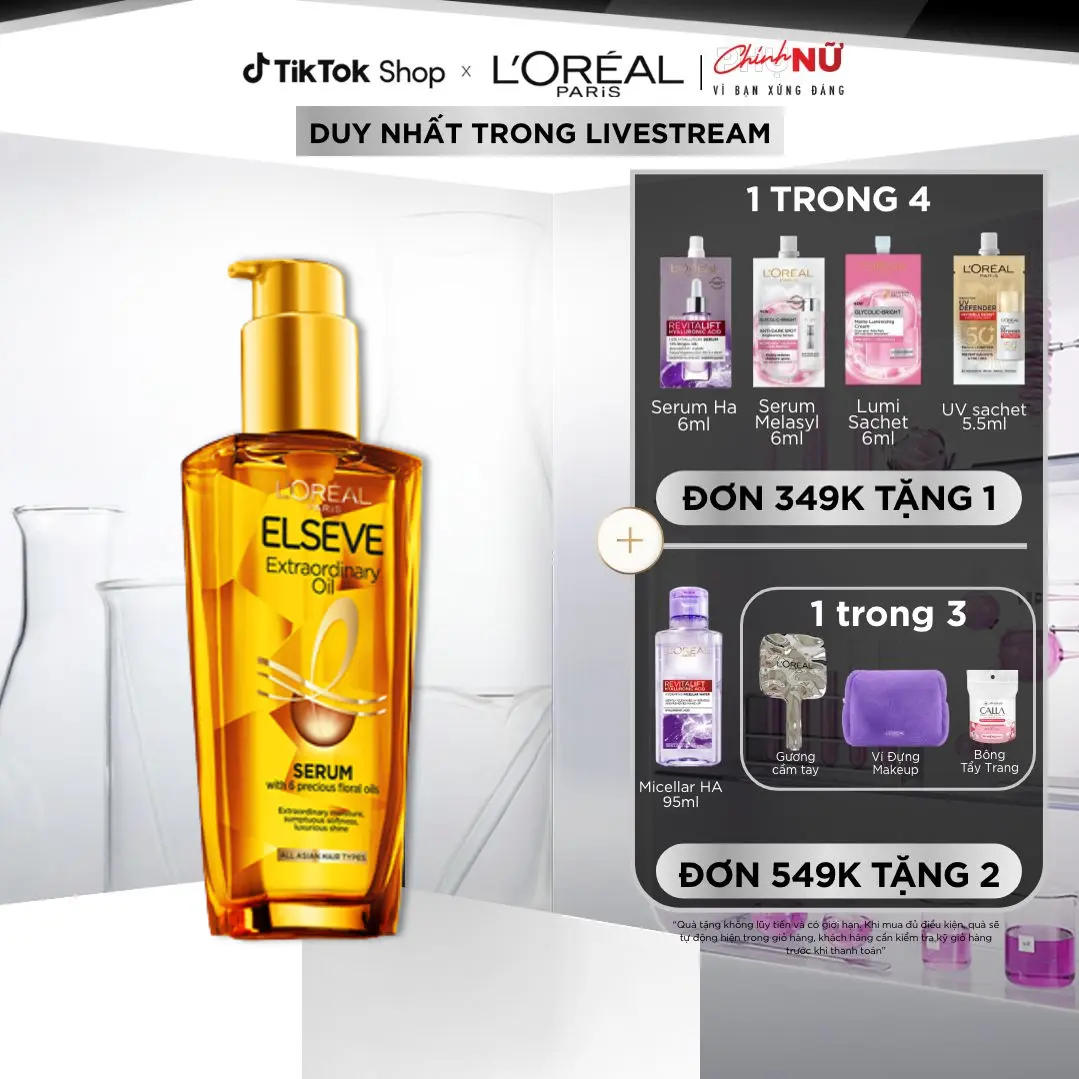 Dầu Dưỡng Tóc L'Oréal Paris Elseve Extraordinary Oil Từ Tinh Dầu Hoa Tự Nhiên 100ml