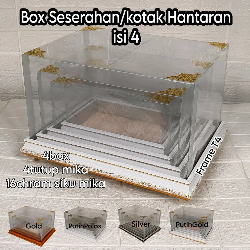 Kotak Hantaran FrameFiber T4 Set Isi 4 Plus Tutup mika 6