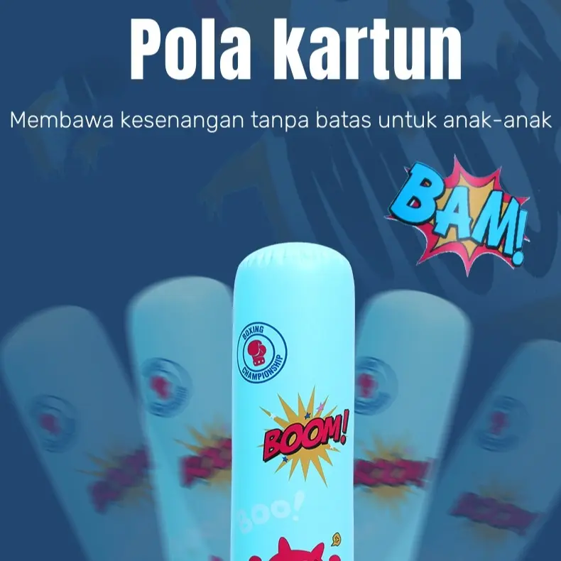 ready stock Sarung tinju anak-anak Sarung tangan latihan karung pasir Sarung tangan pertarungan Samsak Tinju Anak Inflatable Olahraga Berdiri Model Tiup Punching Bag PVC 150CM 7