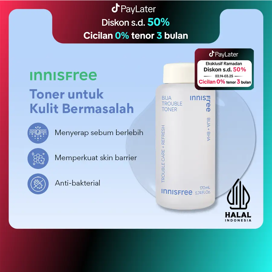 Innisfree Bija Trouble Toner 170ml - Toner untuk Kulit Berjerawat