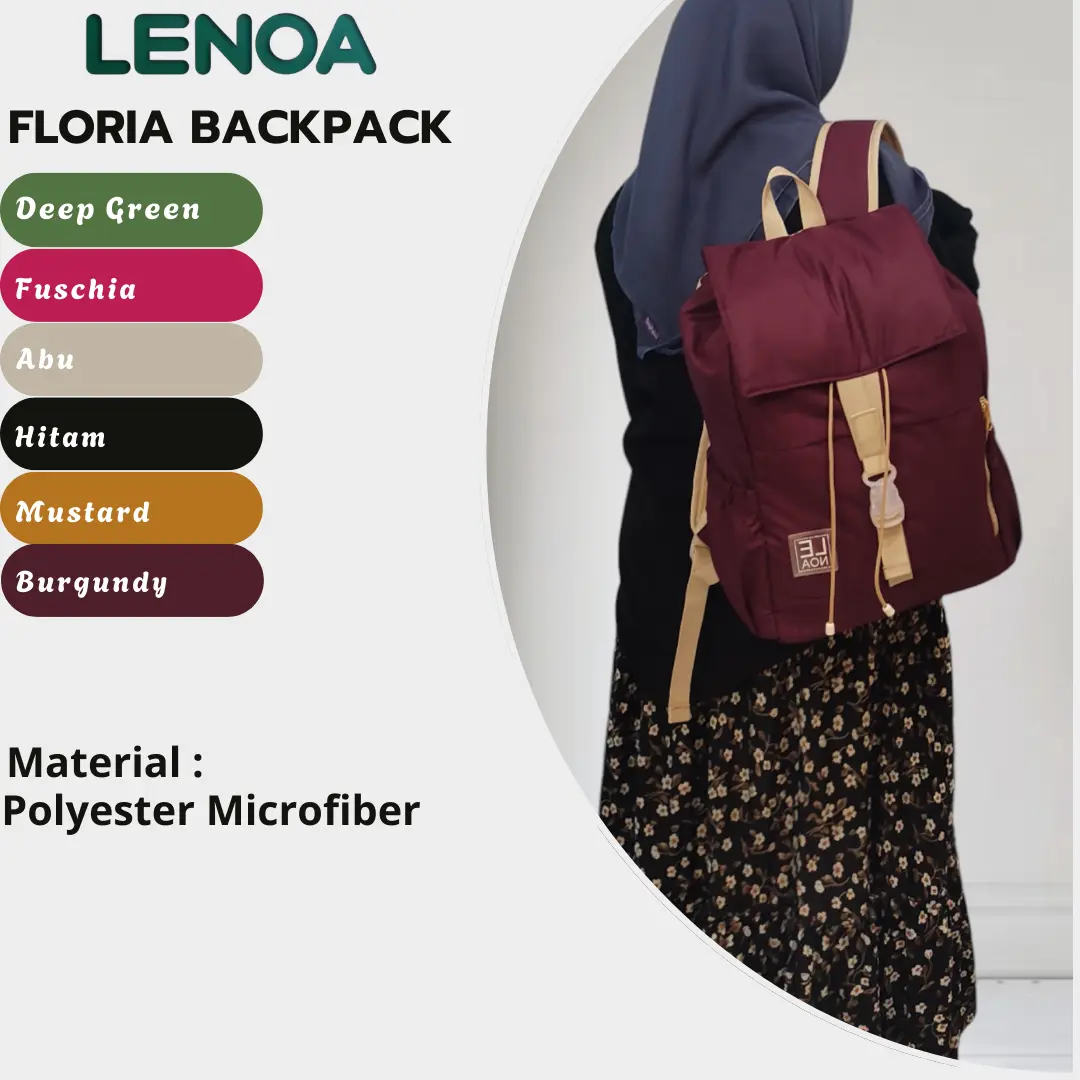 Lenoa Floria Backpack Tas Travel Ransel Wanita Laptop 14 inc Sekolah dan Kuliah Serut Fashion Korean Style