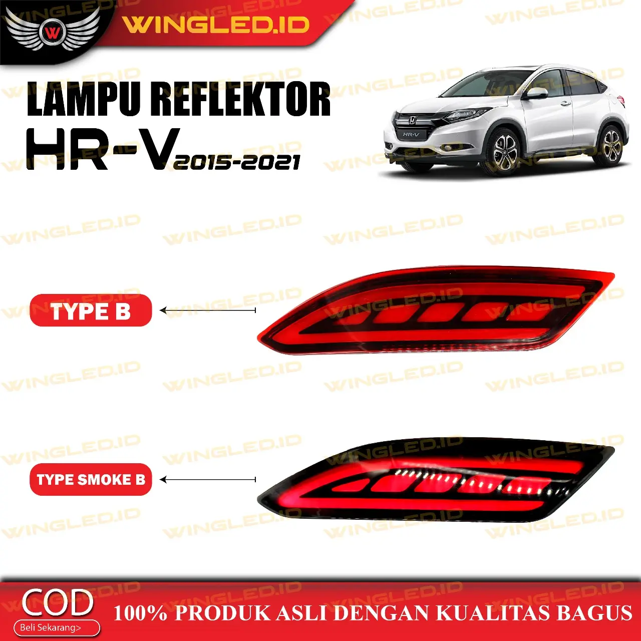 Lampu Reflektor Bumper Belakang HRV 2015 2016 2017 2018 2019 2020 2021