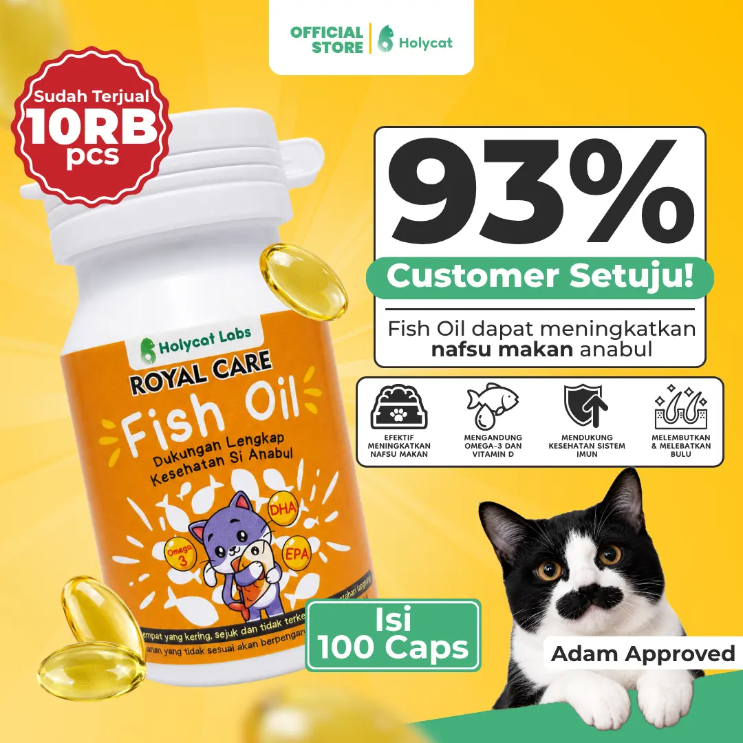 [BEST SELLING]Holycatlabs ROYAL CARE FISH OIL Minyak Ikan Premium Vitamin kucing dan Anjing
