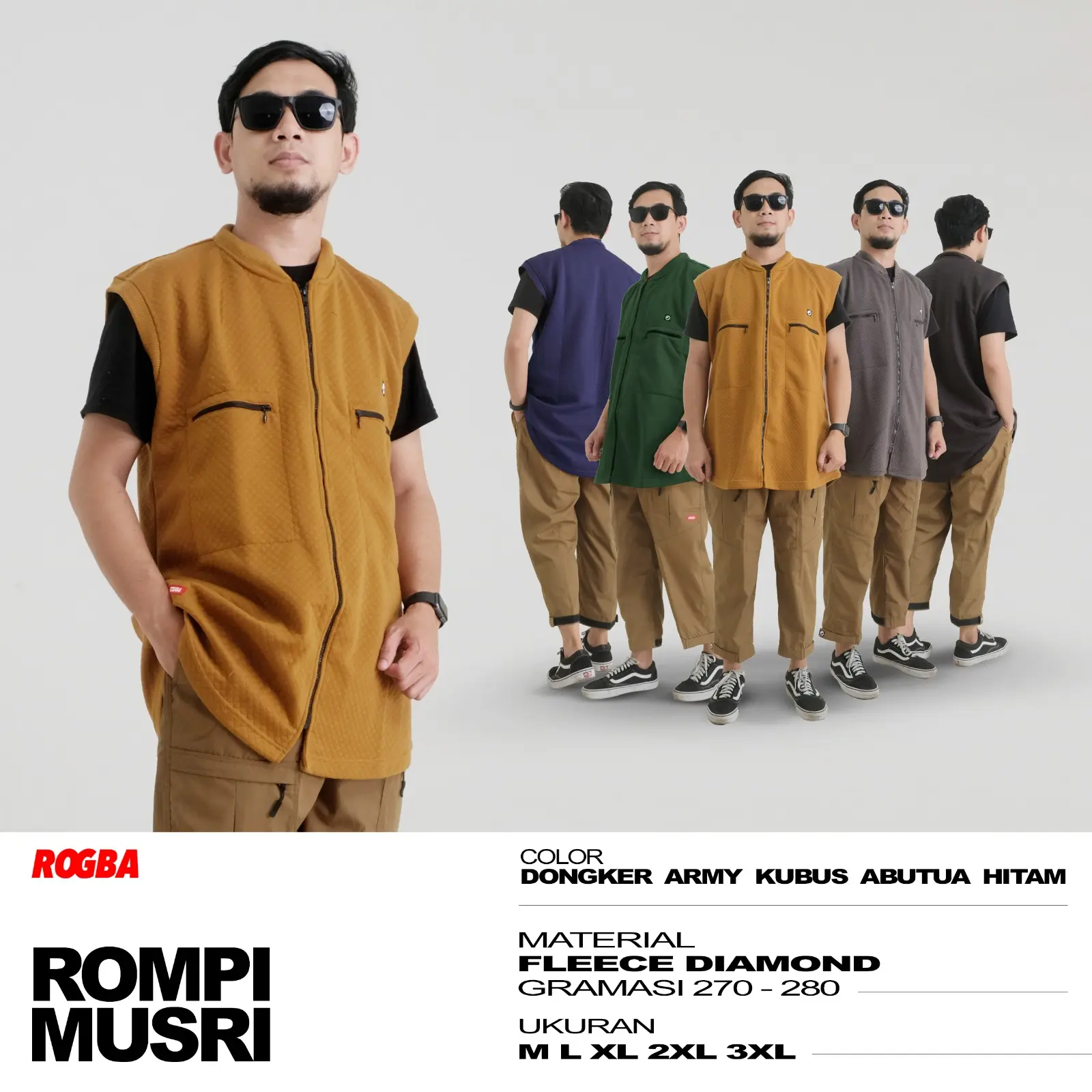 ROSAL ROGBA Rompi Sholat Solat Shalat Salat Musri - Muslim Riders - Pria