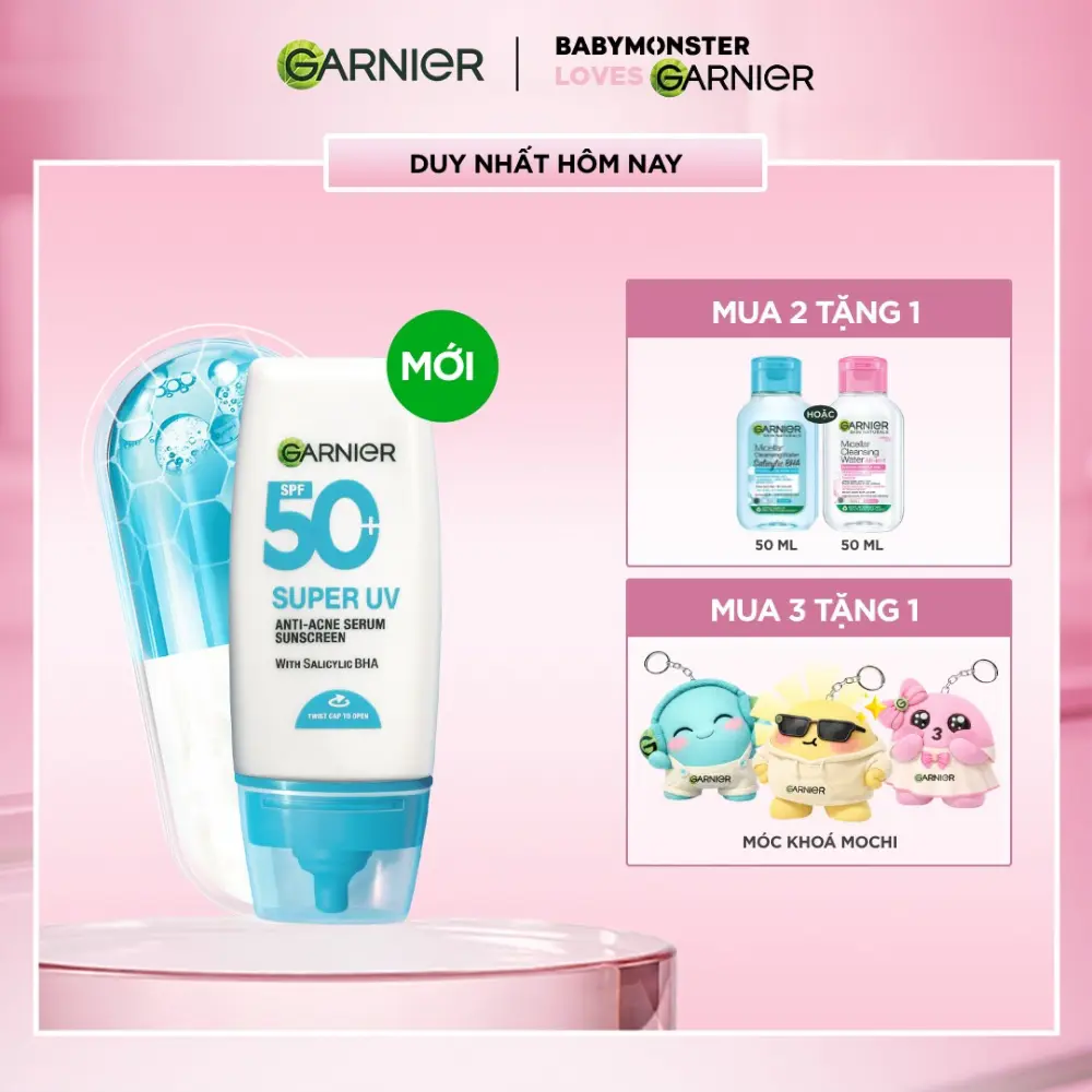 [MỚI] Kem Chống Nắng Garnier Phổ Rộng 12H Kiềm Dầu & Hỗ Trợ Giảm Mụn Spf 50+PA++++ 30ML