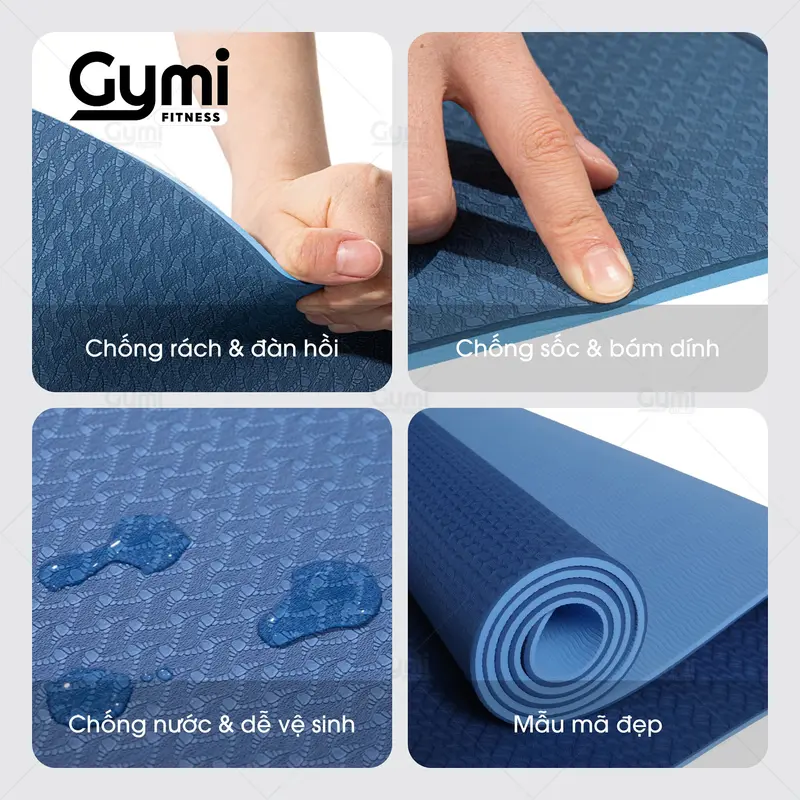Thảm Tập Yoga | Thảm Tập Gym TPE Siêu Bền 6mm 8mm 5