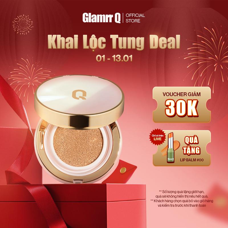   KHAI LỘC TUNG DEAL  Phấn Nước Glamrr Q Long Wear DD Cushion SPF50+ PA+++  1 Lõi X 13g  Mỹ Phẩm Cosmetic Trang Điểm 