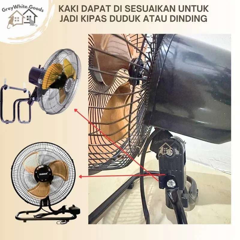 Kipas Tornado Fan 16 Inch 2in1 besi meja baling besar 2