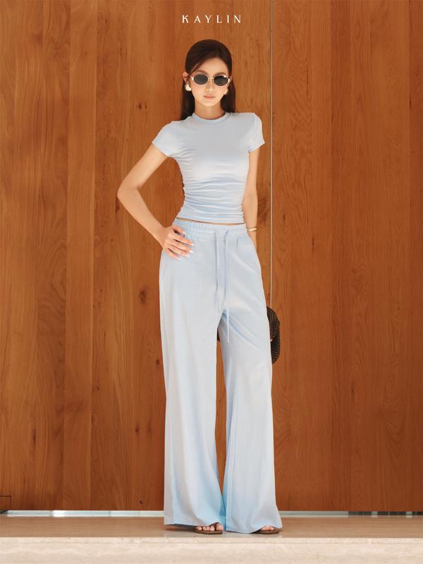 Set KAYLIN Mila Set Áo Basic Phối Quần Linen Form Ôm Tôn Dáng Chất Vải Áo Thun Cotton Quần Linen Thoáng Mát Phong Cách Cá Tính Mùa Hè - SET188 Women SET KAYLIN