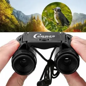 Camman Teropong Mainan Outdoor Anak 2.5x26 Zoom Binocular Mini Plastik dengan Tali Strap untuk Aktivitas Luar Ruangan