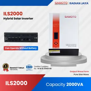 Hybrid Solar Inverter Samoto Pure Sine Wave Low Frequency 2000W MPPT Sistem Battery 24V 2000VA Solar Panel Charger Controller ILS2000