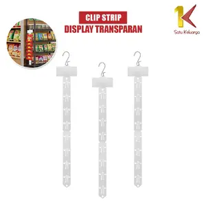 [COD] SK C1035 Clip Strip Display Gantungan Makanan Supermarket Transparan Serbaguna