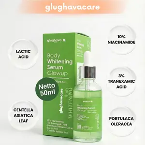 GLUGHAVA Body Serum Body Whitening Glowup 10% Niacinamide 3% Tranexamic acid portulaca Oleracea Centella Asiatica Leaf Lactic Acid - (50ml)