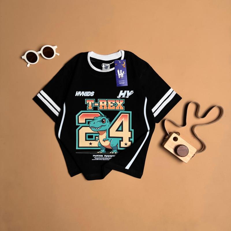 [Free Stiker Nama] Kaos Oversize Anak HYKIDS Motif Baseball Angka Dino untuk usia 1-12 Tahun Laki-laki dan perempuan