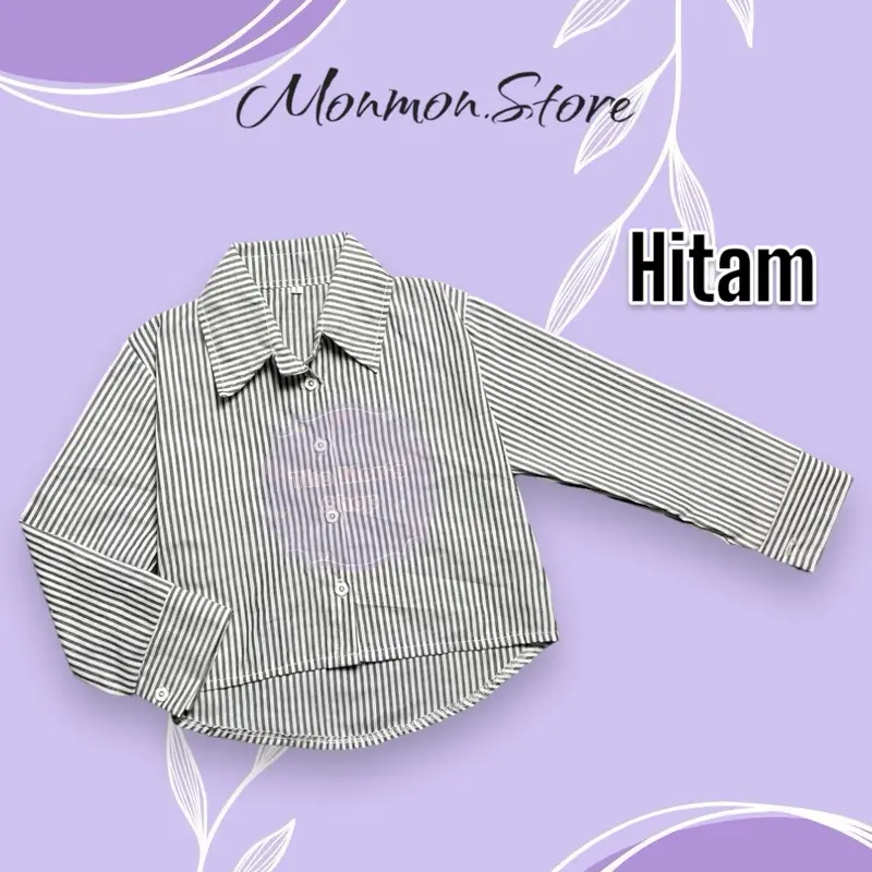Blouse Kemeja Anak Motif salur katun 5-12 tahun ootd fashion viral atasan anak perempuan 0
