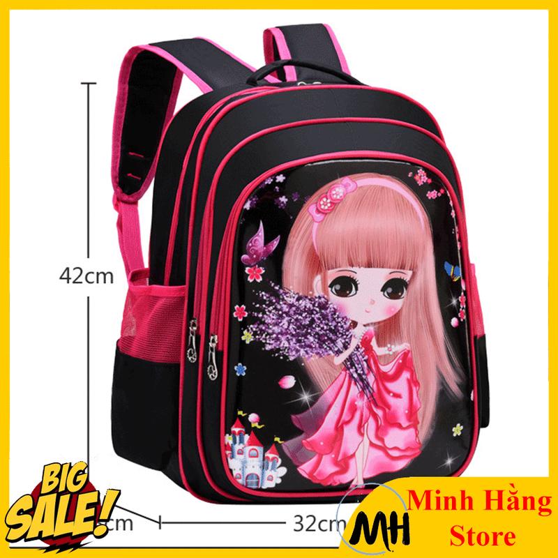 CHỌN SIZE Balo cho bé gái từ lớp 1 đến 7 siêu xinh Cặp sách chống thấm nước cho học sinh tiểu trung học cấp 1,2 hình công chúa