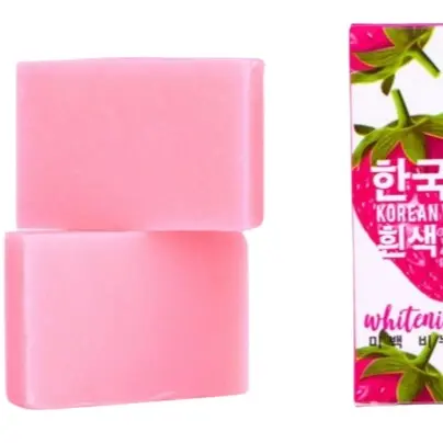 Korean White Pink Strawberry & Glutathione Whitening Soap