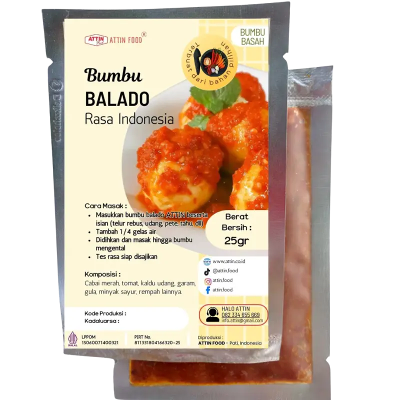 Bumbu Balado Organik 25gr Attin Food