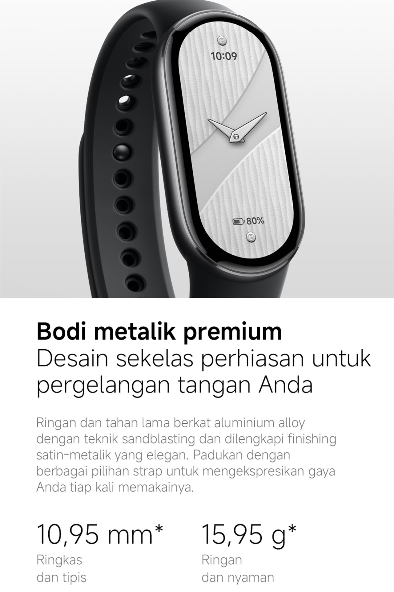 [toni_cu] Xiaomi Smart Band 10 | 1.72" AMOLED display in a sleek design | Premium style with colorful and ceramic frame edition | Premium metal strap with crystal-glass glimmer edition | 150+ sports modes with sleep and heart tracking [Official Store]