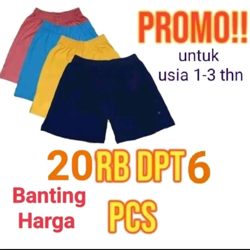 Isi 6 Pcs Celpen Anak Kolor Anak Katun Fashion Celana murah 1