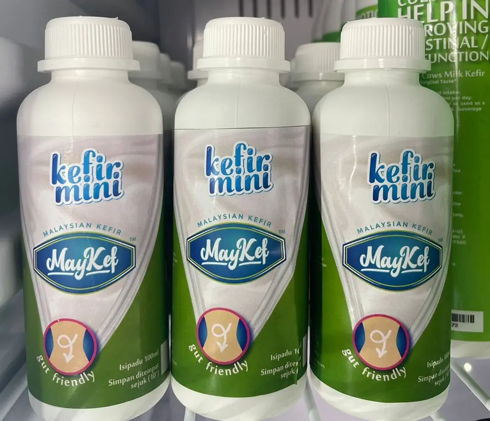 Combo 3 Botol Kefir Susu Lembu Mini MayKef | Probiotik Asli | Baik untuk Usus & Imuniti | 100% Natural Cow's Milk Kefir Dairy Halal