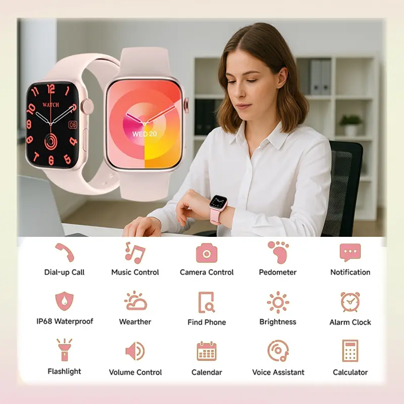 Buds Smartwatch T10 Mini untuk Wanita – Jam Tangan Pintar Elegan Berkualitas Tinggi | Hadiah Romantis untuk Pacar | Layar HD Besar | Pemantauan Detak Jantung | Tahan Air | Bluetooth | Tali Gratis | Cocok untuk Olahraga & Fashion | Bergaransi Resmi 4