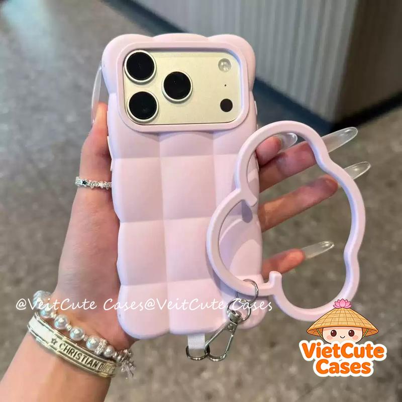 Ốp Lưng Cho iPhone 16 14 15 Plus 14 12 18 17 16 15 11 13 Pro Max Gối điện thoại silicone hình ô vuông Macaron