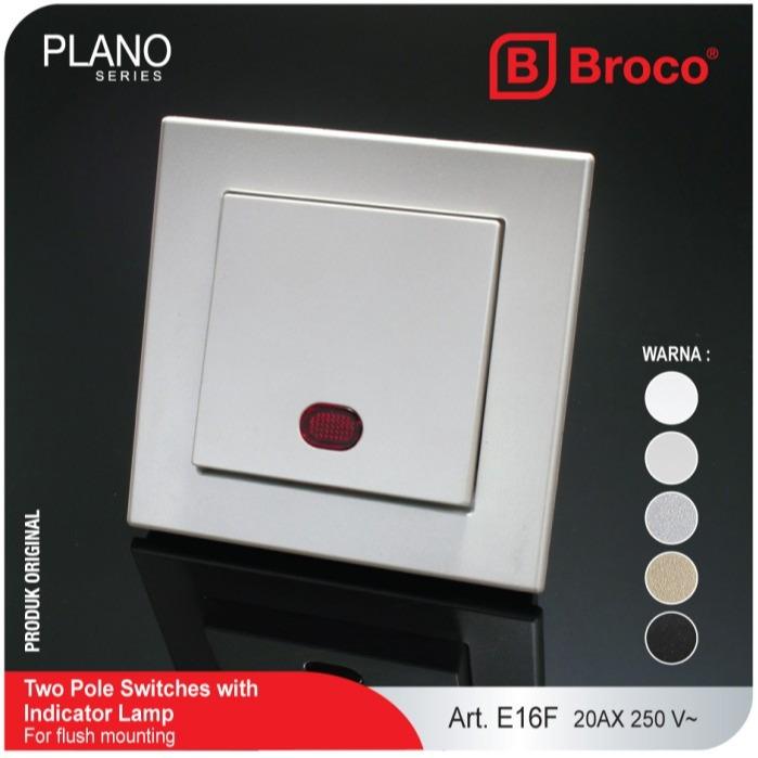 Gambar BROCO Saklar 2 Pole Dengan Lampu Plano (E16F) - Pearl White dari Broco Official Kota Administrasi Jakarta Barat 5 Tokopedia