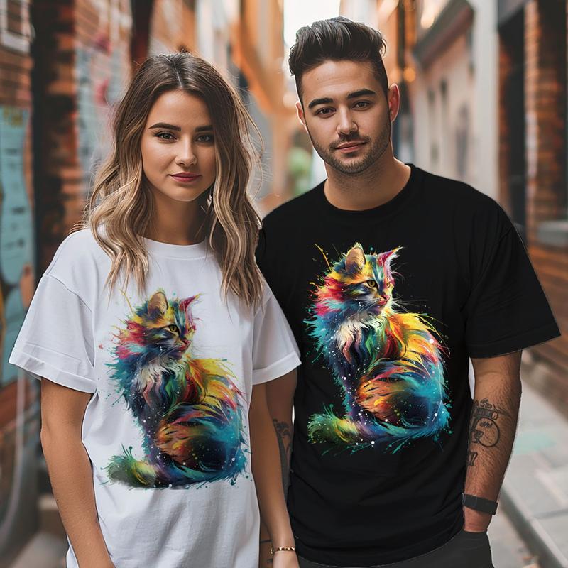 3DimensionWear T-Shirt 3D Abstract Art Cat - DT0037 2