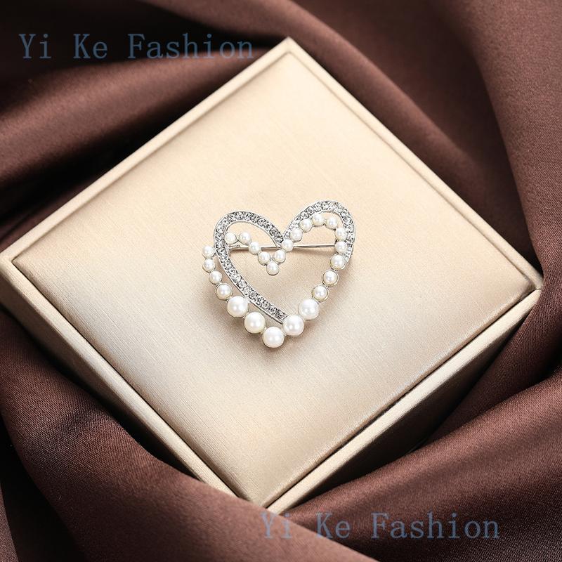 Product Introduction of Love brooch  temperament brooch  exquisite heart to heart chest flower  headscarf needle  silk scarf buckle coquette pin 7