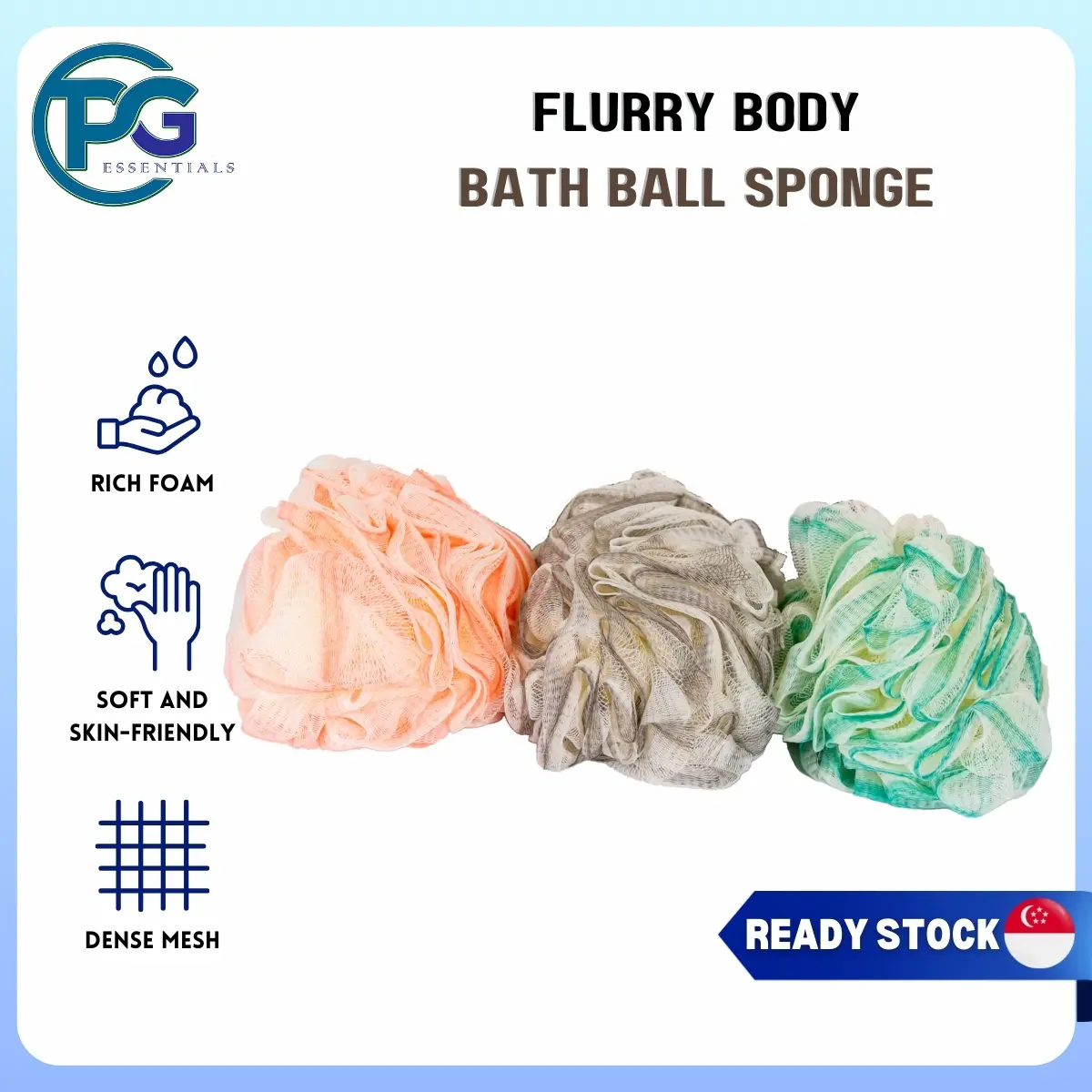 Fluffy Body Bath Ball Sponge  Hanging Knot