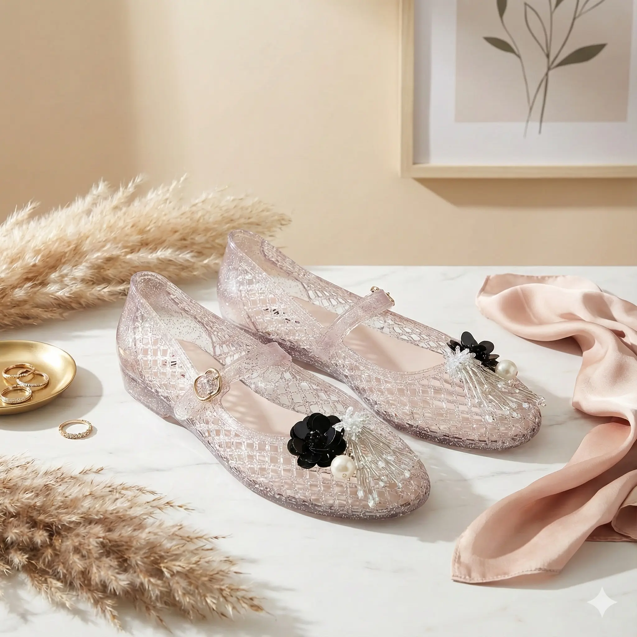 Zoey Glitter Pink+Snapbling Black