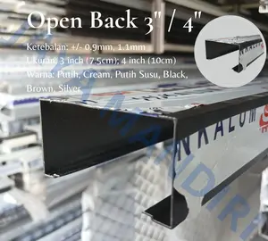 JMG - BAHAN KUSEN ALUMUNIUM OPEN BACK 3" / 4" MERK INKALUM ALEXINDO 'TERMURAH'