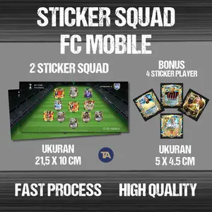 STICKER SQUAD FC MOBILE BONUS STICKER PLAYER - STICKER FIFA MOBILE 2PCS + BONUS 4 STICKER PLAYER