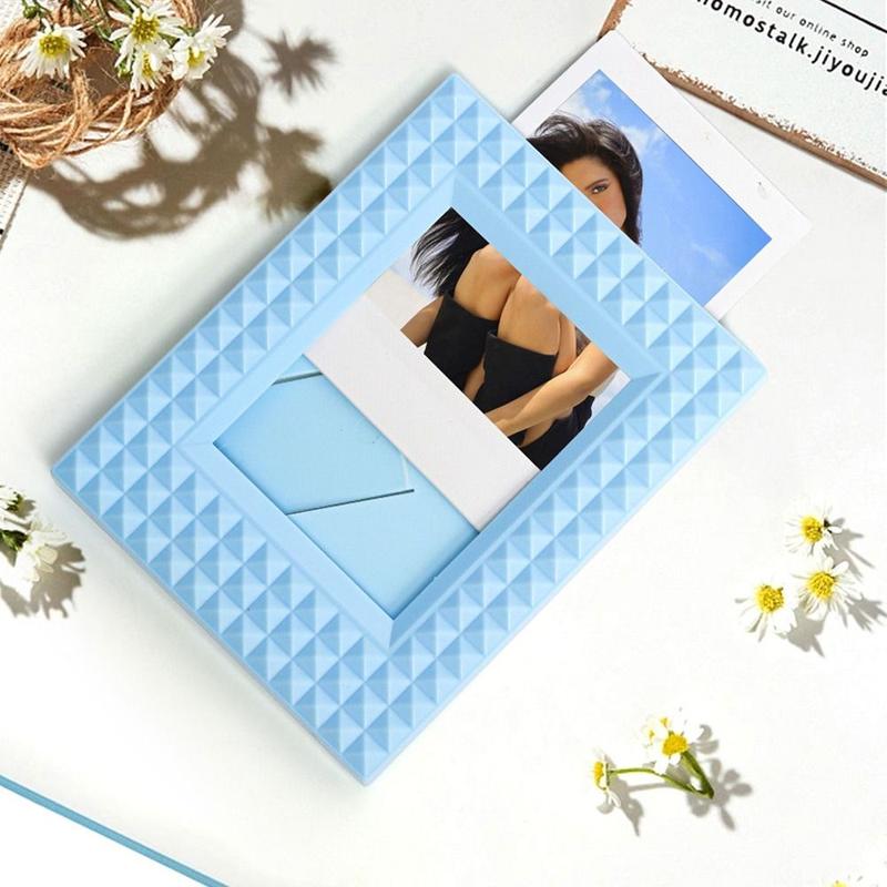 Khung Ảnh Máy Ảnh Tức Thì Dọc, Nhiều Màu Sắc, Đinh Tán, Trang Trí Để Bàn, Giá Đỡ Ảnh 3 Inch, Giá Chân Đế Trưng Bày Thẻ Tem Sáng Tạo, Thích Hợp Cho Polaroid/Fujifilm Instax 6