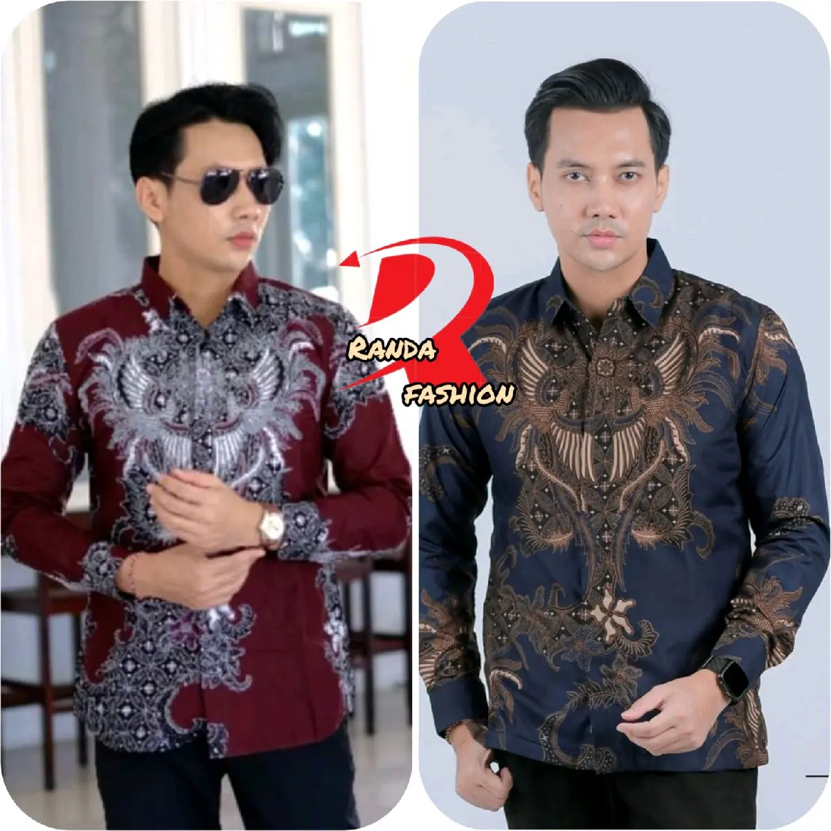 New kemeja batik pria lengan panjang harga murah motif dan warna baru kemeja elegan keren dan cool style kemeja batik pria modern Baju Seragam