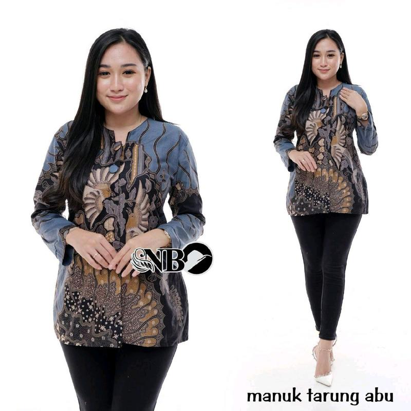 Atasan Batik wanita Jumbo Ukuran XXL XXXL 4L 5L Lengan Panjang Terbaru 1